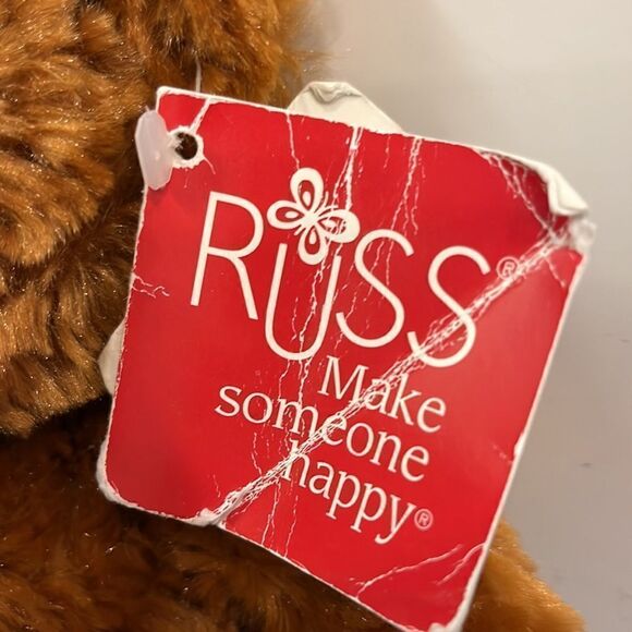 RUSS Berrie And Co, Make Someone Happy Brown Teddy Bear Tag 9" Stuffed Plush - Picture 3 of 11